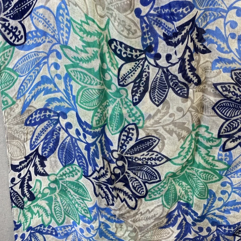 NWT‎ Vera Bradley Soft Fringe Scarf Women OS Blue Santiago Floral Chic Vacation